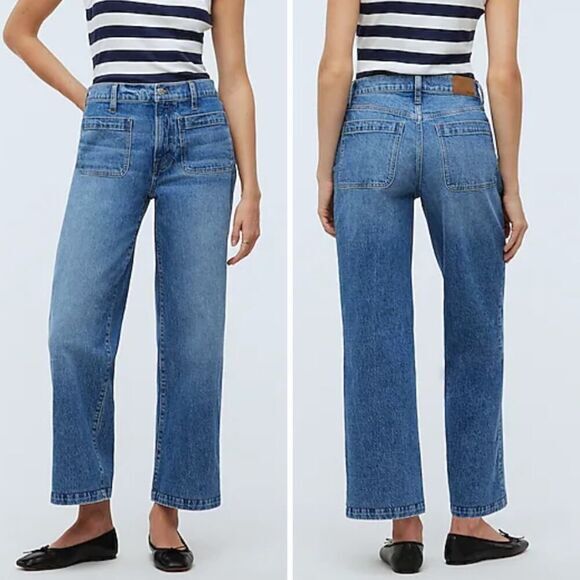 New! Madewell Emmett Wide-Leg Full Length Jean lakecourt, size 29 fits like 26 - Picture 1 of 15